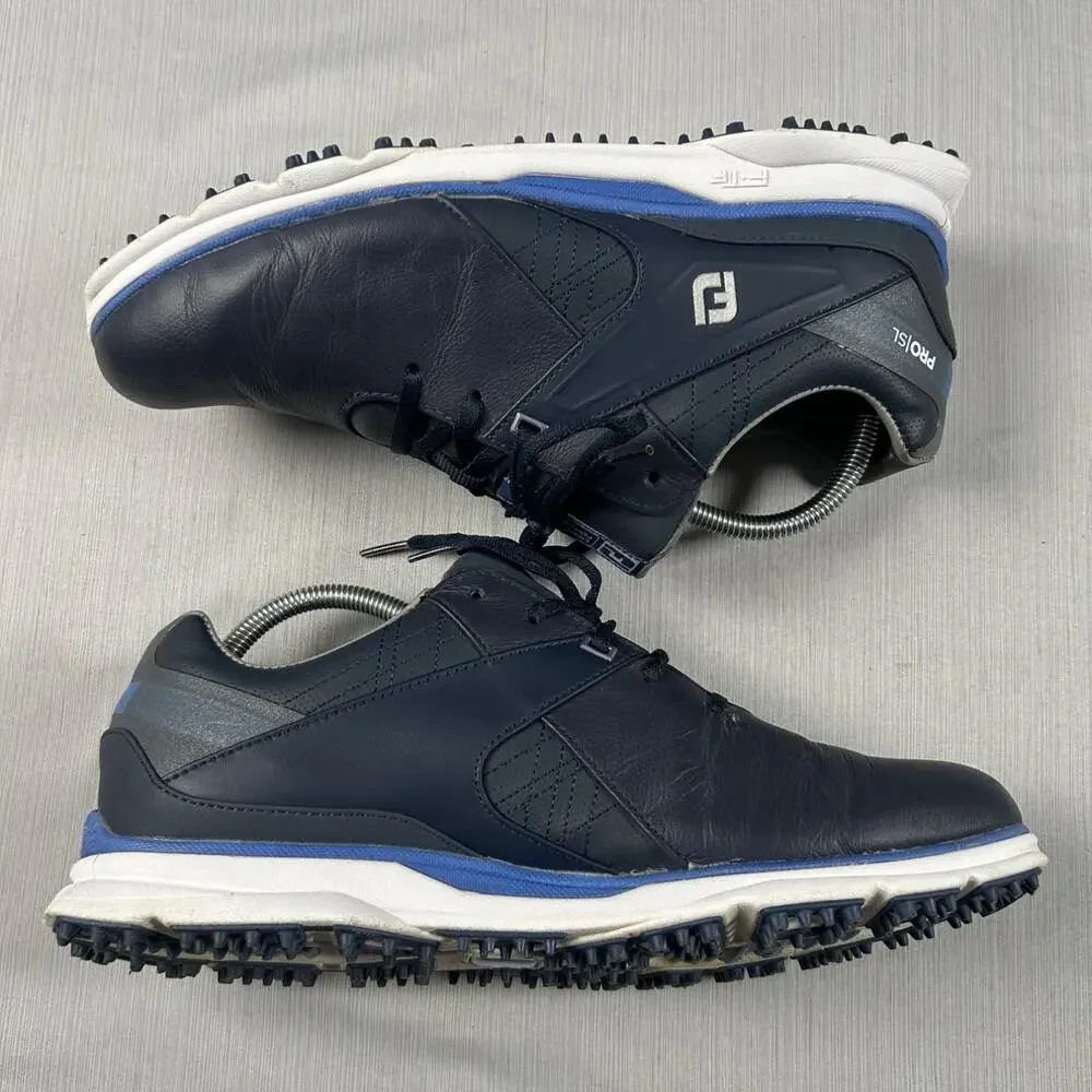 Foot Joy Pro/SL Men's Golf Shoes Navy Blue Leather Spikeless 53812 M US 10